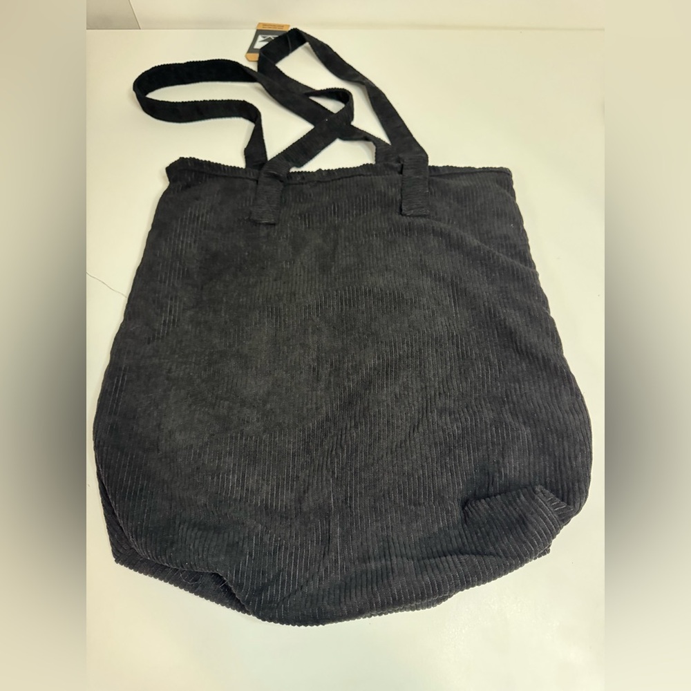 Dikotomy Black Corduroy Large Shoulder Tote Bag Oversized Everyday Carryall NWT - Picture 5 of 7